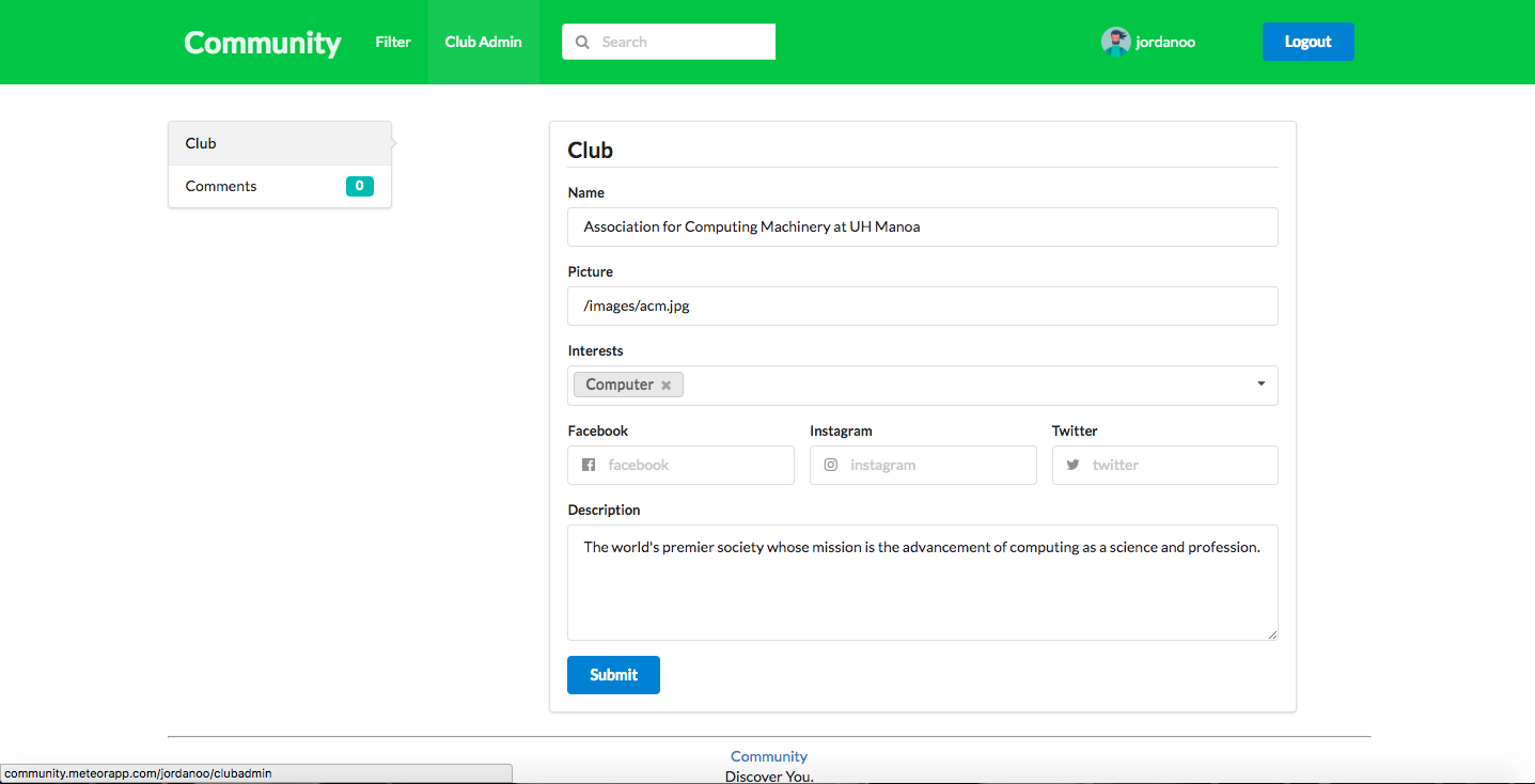 Admin Page