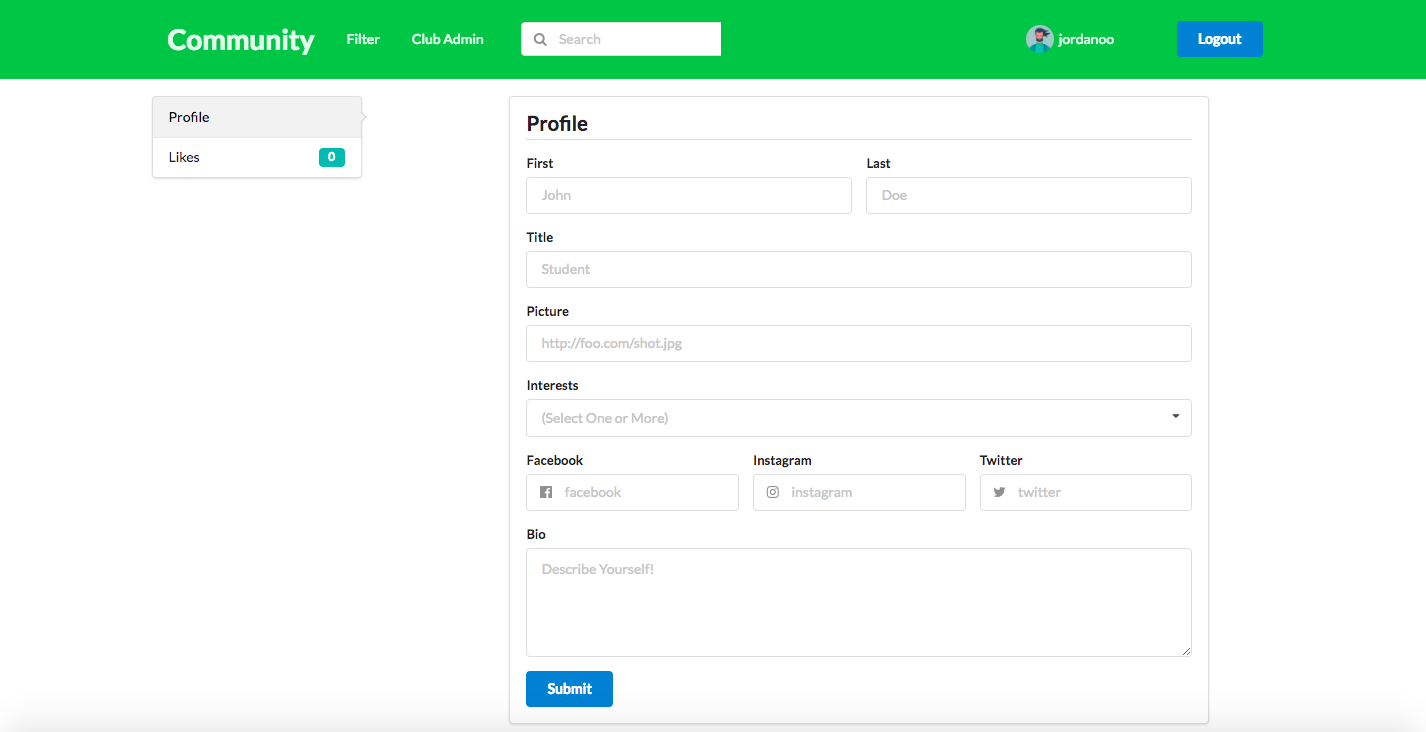 Profile Page